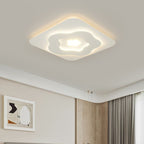 Modern Art Deco Flower Square Acrylic Iron LED Flush Mount Ceiling Light For Living Room