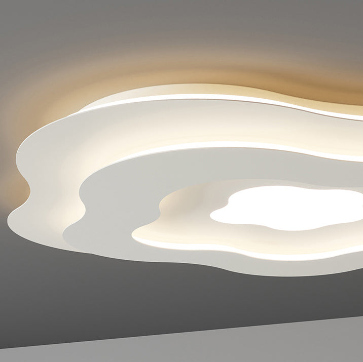 Modern Art Deco Flower Square Acrylic Iron LED Flush Mount Ceiling Light For Living Room