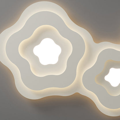 Modern Art Deco Flower Square Acrylic Iron LED Flush Mount Ceiling Light For Living Room