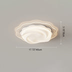 Modern Art Deco Heart Flower Wave Round Acrylic Iron LED Flush Mount Ceiling Light For Living Room