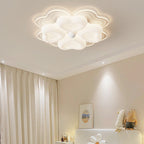 Modern Art Deco Heart Flower Wave Round Acrylic Iron LED Flush Mount Ceiling Light For Living Room