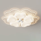 Modern Art Deco Heart Flower Wave Round Acrylic Iron LED Flush Mount Ceiling Light For Living Room