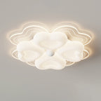 Modern Art Deco Heart Flower Wave Round Acrylic Iron LED Flush Mount Ceiling Light For Living Room