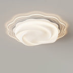 Modern Art Deco Heart Flower Wave Round Acrylic Iron LED Flush Mount Ceiling Light For Living Room