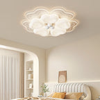 Modern Art Deco Heart Flower Wave Round Acrylic Iron LED Flush Mount Ceiling Light For Living Room