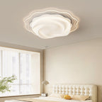 Modern Art Deco Heart Flower Wave Round Acrylic Iron LED Flush Mount Ceiling Light For Living Room