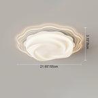 Modern Art Deco Heart Flower Wave Round Acrylic Iron LED Flush Mount Ceiling Light For Living Room