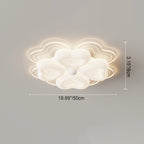 Modern Art Deco Heart Flower Wave Round Acrylic Iron LED Flush Mount Ceiling Light For Living Room
