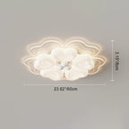 Modern Art Deco Heart Flower Wave Round Acrylic Iron LED Flush Mount Ceiling Light For Living Room