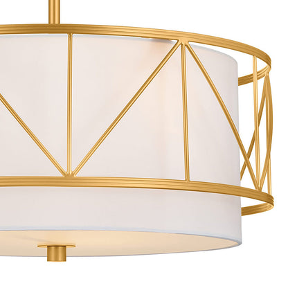 Traditional Rustic Round Cutout Fabric Iron 1-Light Semi-Flush Mount Ceiling Light For Living Room