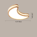 Modern Art Deco Moon Clouds Stars Wood LED Flush Mount Ceiling Light For Living Room