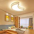 Modern Art Deco Moon Clouds Stars Wood LED Flush Mount Ceiling Light For Living Room