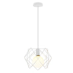 Contemporary Industrial Prismatic Hollow Round Glass Sisal Iron 1-Light Pendant Light For Living Room