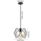 Contemporary Industrial Prismatic Hollow Round Glass Sisal Iron 1-Light Pendant Light For Living Room