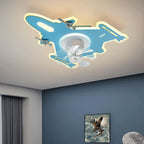 Lumendat Modern Art Deco Kids Airplane Shapes Acrylic Hardware Resin LED Flush Mount Ceiling Fan Light For Bedroom Lumendat