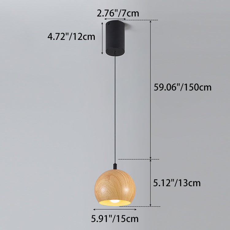 Modern Minimalist Cone Cylinder Ball Sector Liftable Fabric Solid Wood Iron 1-light Pendant Light for Living Room