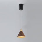 Modern Minimalist Cone Cylinder Ball Sector Liftable Fabric Solid Wood Iron 1-light Pendant Light for Living Room