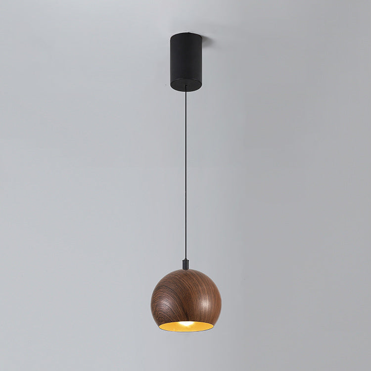 Modern Minimalist Cone Cylinder Ball Sector Liftable Fabric Solid Wood Iron 1-light Pendant Light for Living Room