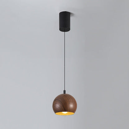 Modern Minimalist Cone Cylinder Ball Sector Liftable Fabric Solid Wood Iron 1-light Pendant Light for Living Room