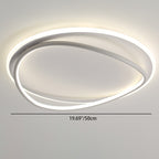 Modern Minimalist Curved Round Silicone Aluminum Iron LED Flush Mount Ceiling Light For Bedroom
