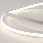Modern Minimalist Curved Round Silicone Aluminum Iron LED Flush Mount Ceiling Light For Bedroom
