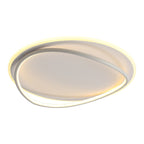 Modern Minimalist Curved Round Silicone Aluminum Iron LED Flush Mount Ceiling Light For Bedroom