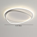 Modern Minimalist Curved Round Silicone Aluminum Iron LED Flush Mount Ceiling Light For Bedroom
