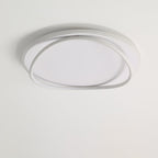 Modern Minimalist Curved Round Silicone Aluminum Iron LED Flush Mount Ceiling Light For Bedroom