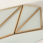 Contemporary Scandinavian Quadrilateral Polygonal Glass Copper 4-Light Flush Mount Ceiling Light For Living Room