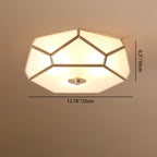 Contemporary Scandinavian Hexagonal Irregular Polygonal Glass Copper 3/4 Light Flush Mount Ceiling Light For Living Room