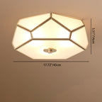Contemporary Scandinavian Hexagonal Irregular Polygonal Glass Copper 3/4 Light Flush Mount Ceiling Light For Living Room