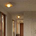 Contemporary Creative Irregular Round Ball Resin Hardware 1-Light Semi-Flush Mount Ceiling Light For Living Room