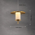 Modern Luxury Cylinder Umbrella Natural Marble Copper LED Pendant Light For Living Room