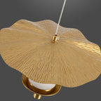 Modern Luxury Cylinder Umbrella Natural Marble Copper LED Pendant Light For Living Room