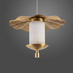 Modern Luxury Cylinder Umbrella Natural Marble Copper LED Pendant Light For Living Room