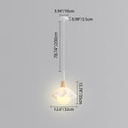 Contemporary Scandinavian Flower Orb Glass Acrylic Wood Iron 1-Light Pendant Light For Living Room