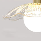Contemporary Creative Orb Umbrella Round Glass Iron 1-Light Semi-Flush Mount Ceiling Light For Living Room