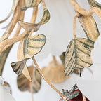 Traditional French Rose Flower Leaf Glass Iron 4/6/9 Light Chandelier for Living Room BulbSquare