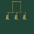 Contemporary Scandinavian Long Round Column Fabric Iron 3-light Chandelier for Living Room BulbSquare