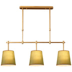 Contemporary Scandinavian Long Round Column Fabric Iron 3-light Chandelier for Living Room BulbSquare