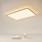 Modern Luxury Square Rectangle Crystal Acrylic Iron LED Flush Mount Ceiling Light For Living Room