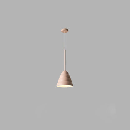 Contemporary Scandinavian Cone Marshmallow Round Resin Hardware 1-Light Pendant Light For Living Room