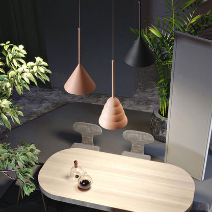 Contemporary Scandinavian Cone Marshmallow Round Resin Hardware 1-Light Pendant Light For Living Room