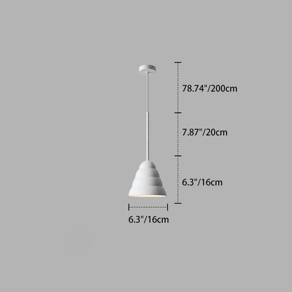 Contemporary Scandinavian Cone Marshmallow Round Resin Hardware 1-Light Pendant Light For Living Room