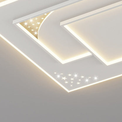 Modern Minimalist Oval Round Square Rectangle Acrylic Iron LED Flush Mount Ceiling Light For Living Room