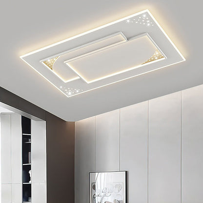 Modern Minimalist Oval Round Square Rectangle Acrylic Iron LED Flush Mount Ceiling Light For Living Room