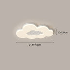 Modern Minimalist Creamy Clouds Round Rectangle Acrylic Iron LED Flush Mount Ceiling Light for Living Room