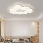 Modern Minimalist Creamy Clouds Round Rectangle Acrylic Iron LED Flush Mount Ceiling Light for Living Room