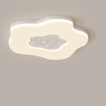 Modern Minimalist Creamy Clouds Round Rectangle Acrylic Iron LED Flush Mount Ceiling Light for Living Room