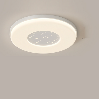 Modern Minimalist Creamy Clouds Round Rectangle Acrylic Iron LED Flush Mount Ceiling Light for Living Room